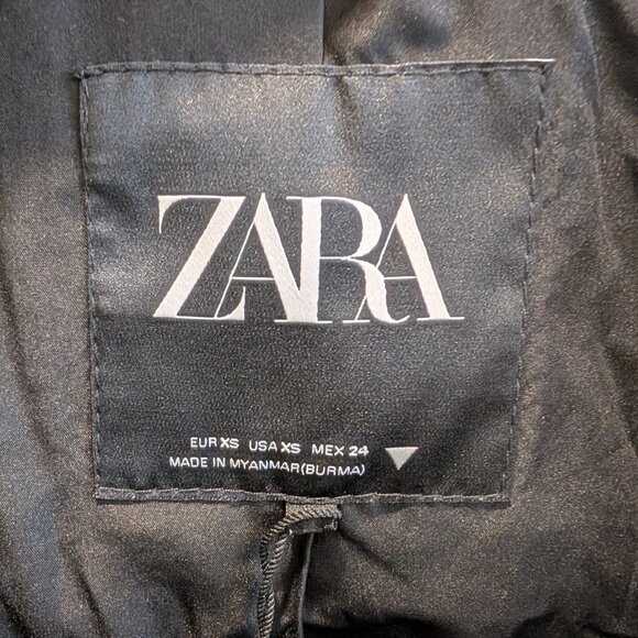 Zara Black Faux Leather Moto Jacket | Size XS - Picture 7 of 9